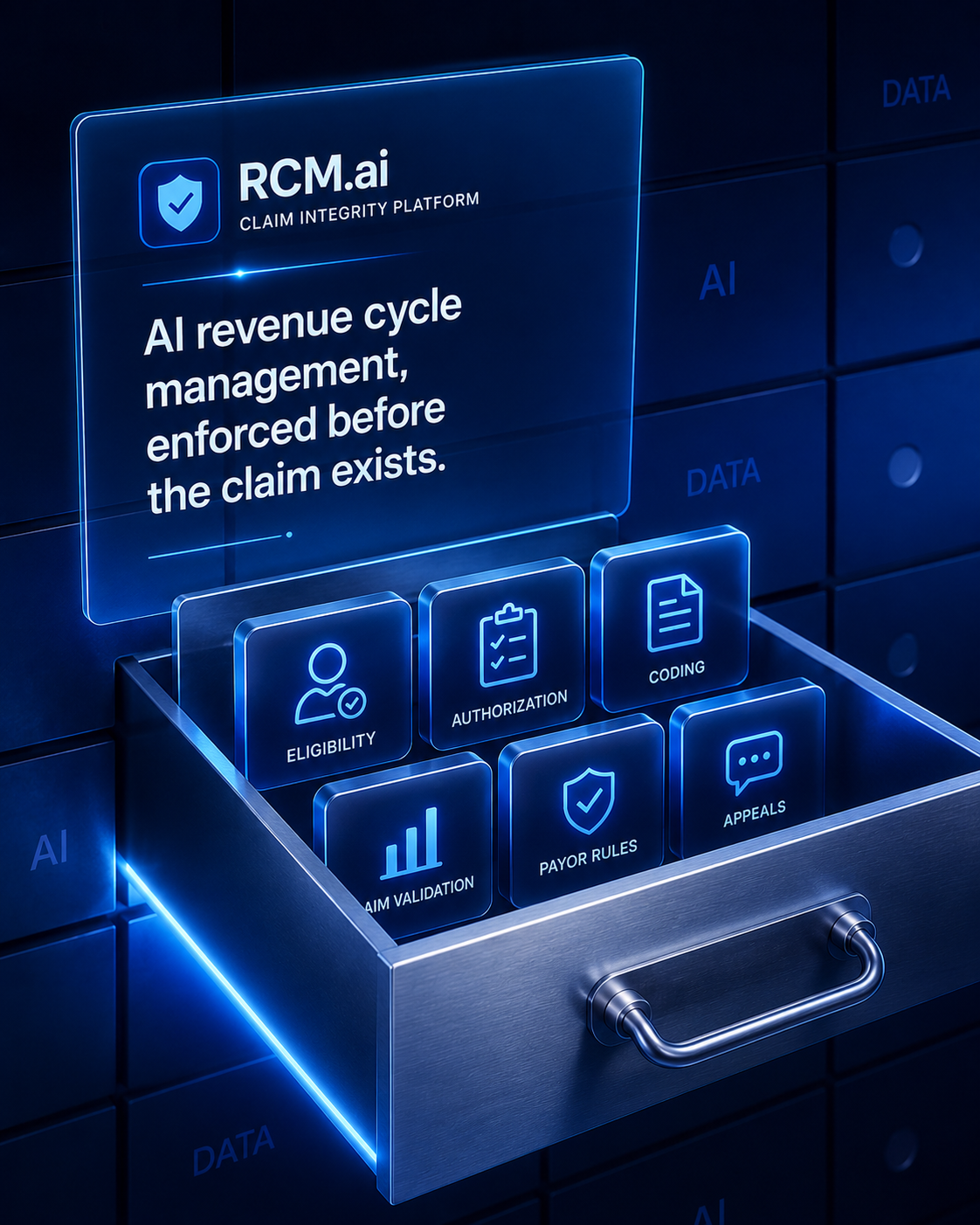 RCM.ai — AI revenue cycle management enforced before the claim exists